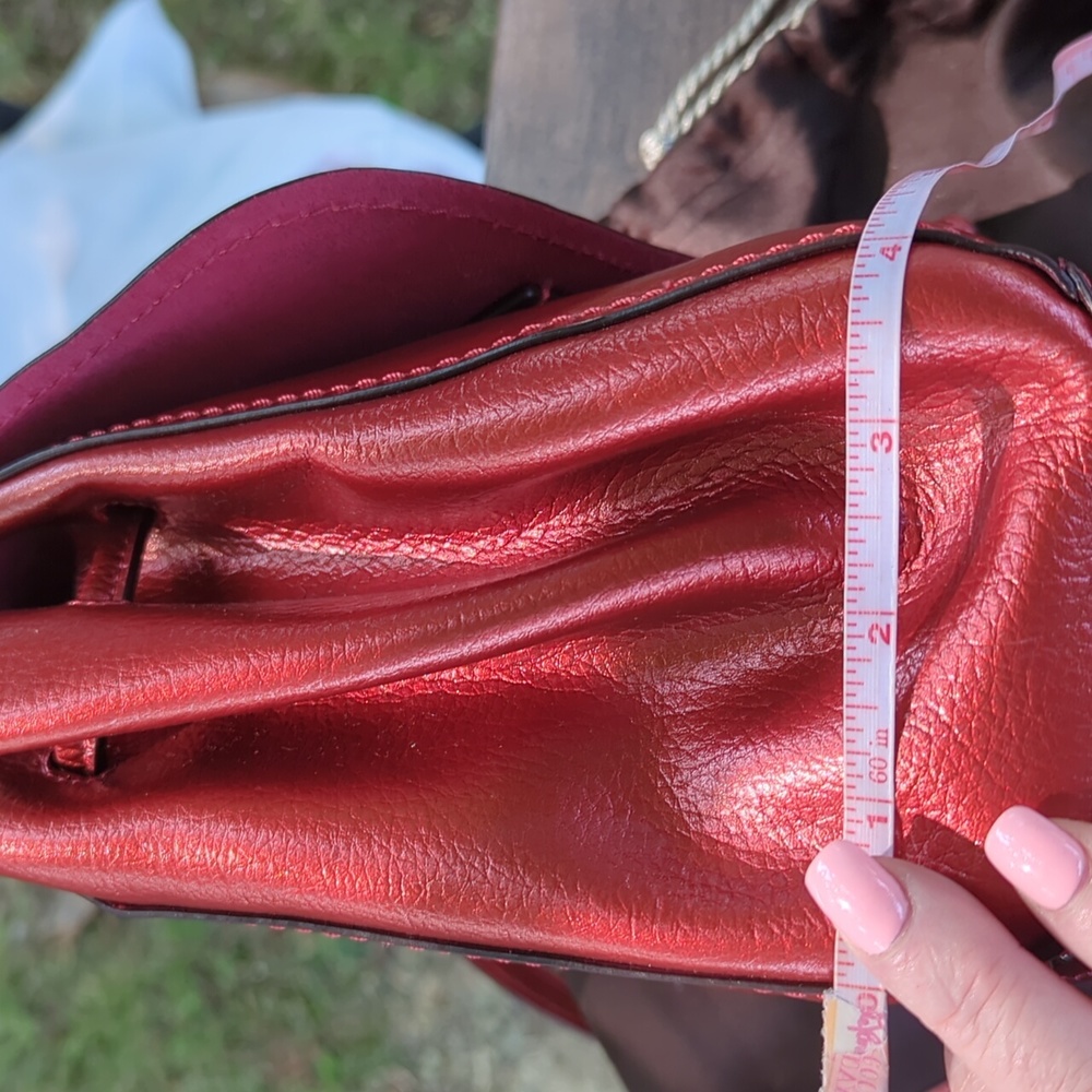 NWoT 🍒COACH🍒 HTF CHERRY RED METALLIC DERBY BACK PACK 🌸 UNLINED LEATHER 🌸 - Picture 6 of 9